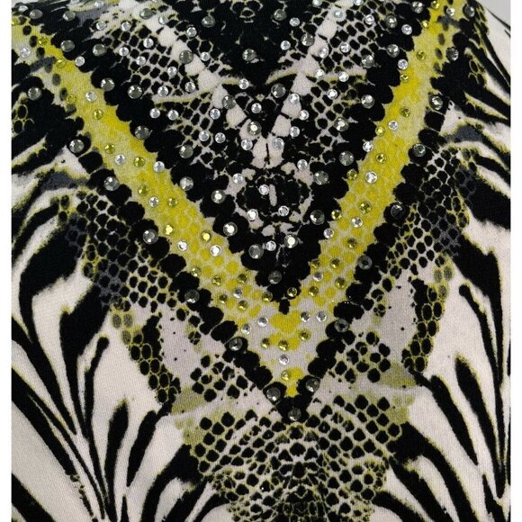 JM Collection Womens Plus Sz 1X Slinky Keyhole Blouse Tunic Swing Top Reptile - Picture 5 of 7